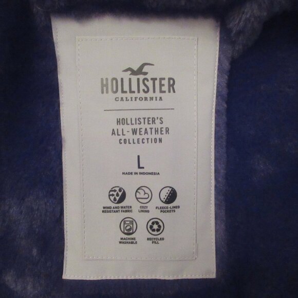 NWOT Men's Hollister Faux Fur-Lined All-Weather Winter Jacket Light Grey NEW - Picture 3 of 7